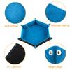 SIQUK 6 Pieces Dice Tray Hexagon Dice Rolling Holder Folding PU Leather Dice Trays for Dice Games Like RPG, DND and Other Table Games(Camel, Black, Red, Yellow, Blue, Green) view 3