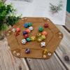 SIQUK 6 Pieces Dice Tray Hexagon Dice Rolling Holder Folding PU Leather Dice Trays for Dice Games Like RPG, DND and Other Table Games(Camel, Black, Red, Yellow, Blue, Green) view 4