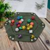 SIQUK 4 Pieces Dice Tray Hexagon Dice Roller Tray Folding PU Leather Dice Trays for Dice Games Like RPG, DND and Other Table Games(Dark Green, Violet, Red, Black) view 4