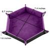SIQUK 4 Pieces Dice Tray Portable Dice Trays Hexagon Dice Roller Tray PU Leather Rolling Dice Trays for Dice Games Like RPG, DND and Other Table Games (Black, Cyan, Violet, Royal Blue) view 2