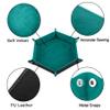 SIQUK 4 Pieces Dice Tray Portable Dice Trays Hexagon Dice Roller Tray PU Leather Rolling Dice Trays for Dice Games Like RPG, DND and Other Table Games (Black, Cyan, Violet, Royal Blue) view 3