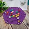 SIQUK 4 Pieces Dice Tray Portable Dice Trays Hexagon Dice Roller Tray PU Leather Rolling Dice Trays for Dice Games Like RPG, DND and Other Table Games (Black, Cyan, Violet, Royal Blue) view 4