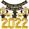 Black and Gold Graduation Decorations 2022 - Pack of 44 | Gold 2022 Balloons, 40 Inch and Congrats Grad Banner | Black and Gold Graduation Party Decorations 2022 | Class of 2022 Graduation Balloons view 1