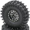 2pcs RC 121mm/4.75inch 1.9 Tires Soft Tyres & Aluminium 1.9 Beadlock Wheels Rims Hex 12mm Black color Fit for SCX10 TRX-4 CC01 Mud Rock Crawler Loose Badland Terrain,(2-Pack, Assembled) view 1