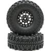 2pcs RC 121mm/4.75inch 1.9 Tires Soft Tyres & Aluminium 1.9 Beadlock Wheels Rims Hex 12mm Black color Fit for SCX10 TRX-4 CC01 Mud Rock Crawler Loose Badland Terrain,(2-Pack, Assembled) view 2