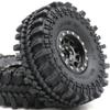 2pcs RC 121mm/4.75inch 1.9 Tires Soft Tyres & Aluminium 1.9 Beadlock Wheels Rims Hex 12mm Black color Fit for SCX10 TRX-4 CC01 Mud Rock Crawler Loose Badland Terrain,(2-Pack, Assembled) view 3