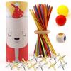 ATOSHP Jacks Game and Pick Up Sticks, 12 Metal Jax and 60Pcs Wooden Sticks with Storage Box view 1