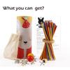 ATOSHP Jacks Game and Pick Up Sticks, 12 Metal Jax and 60Pcs Wooden Sticks with Storage Box view 2