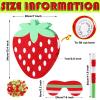 Red Strawberry Piata for Kids Strawberry Birthday Party Decorations Baby Shower Pinata Summer Fruit Animal Themed Party Game Supplies with Blindfold Bat Confetti, 12.6 x 11.8 x 2.4 Inches view 2