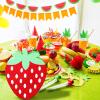 Red Strawberry Piata for Kids Strawberry Birthday Party Decorations Baby Shower Pinata Summer Fruit Animal Themed Party Game Supplies with Blindfold Bat Confetti, 12.6 x 11.8 x 2.4 Inches view 3