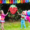 Red Strawberry Piata for Kids Strawberry Birthday Party Decorations Baby Shower Pinata Summer Fruit Animal Themed Party Game Supplies with Blindfold Bat Confetti, 12.6 x 11.8 x 2.4 Inches view 4