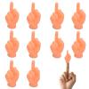 Tiny Hands for Fingers - 10 Pcs Cute Mini Hand Puppet (Middle Finger Sign) Premium Rubber view 1