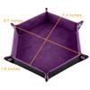 SIQUK 6 Pieces Dice Tray Hexagon Dice Rolling Holder Folding PU Leather Dice Trays for Dice Games Like RPG, DND and Other Table Games(Cyan, Black, Violet, Pink, Camel, Sky Blue) view 2