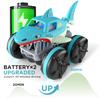 MaxTronic Remote Control Car Amphibious, 2.4 GHz 4WD 1:14 Scale All-Terrain Waterproof Remote Control Monster Truck, RC Boat Shark Car Toys for 3-12 Years Old Boys Girls view 3
