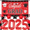 KatchOn, Red and Black Graduation Decorations 2025 Set - Pack of 40 | Red 2025 Balloons, Congrats Grad Banner | Grad Decorations Class of 2025 | Graduation Decorations 2025 view 1