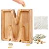 Custom Wooden Piggy Banks, CCHKFEI Coin jar Personalized Piggy Bank Creative 26 Letter DIY Storage Jar Kids Alphabet Coin Bank Savings Piggy Bank Birthday Gift Home Decoration SouvenirM view 1