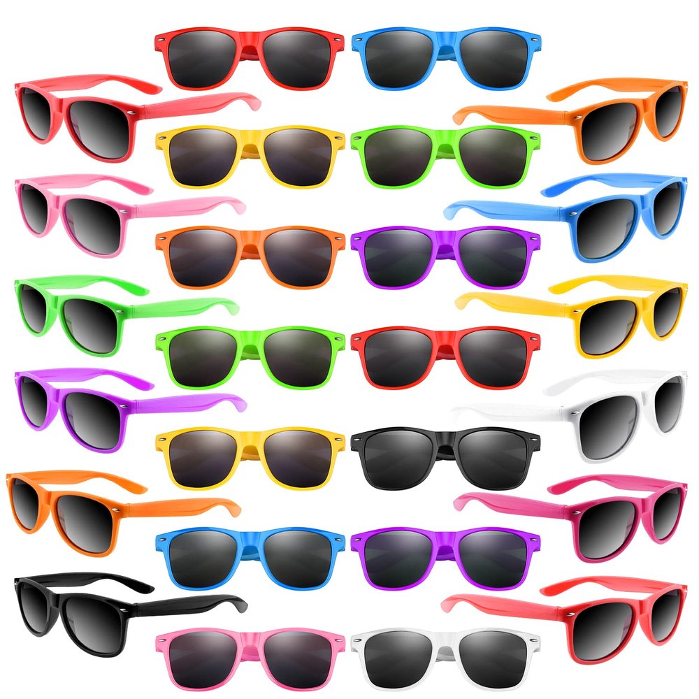 FEPITO 100 Pack Sunglasses Party Favors Bulk for Beach Birthday Party Pool Wedding Party Supplies, 10 Colors
