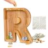 Custom Wooden Piggy Banks, CCHKFEI Coin jar Personalized Piggy Bank Creative 26 Letter DIY Storage Jar Kids Alphabet Coin Bank Savings Piggy Bank Birthday Gift Home Decoration SouvenirR view 1