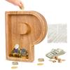 Custom Wooden Piggy Banks, CCHKFEI Coin jar Personalized Piggy Bank Creative 26 Letter DIY Storage Jar Kids Alphabet Coin Bank Savings Piggy Bank Birthday Gift Home Decoration SouvenirP view 1