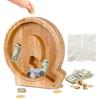 Custom Wooden Piggy Bank, CCHKFEI Coin jar Personalized Piggy Bank Creative 26 Letter DIY Storage Jar Kids Alphabet Coin Bank Birthday Gift Home Decoration Souvenir (Q) view 1