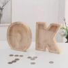 Custom Wooden Piggy Banks, CCHKFEI Coin jar Personalized Piggy Bank Creative 26 Letter DIY Storage Jar Kids Alphabet Coin Bank Savings Piggy Bank Birthday Gift Home Decoration Souvenir (K) view 2
