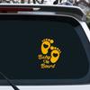 Vesvory 2pcs Cute Baby on Board Sticker Baby on Board Warning Signs Safety 1st Baby on Board Sign Baby on Board Feet Sticker for Cars Baby in Car Stickers Kids On Board Car Sticker (Reflective yellow) view 1