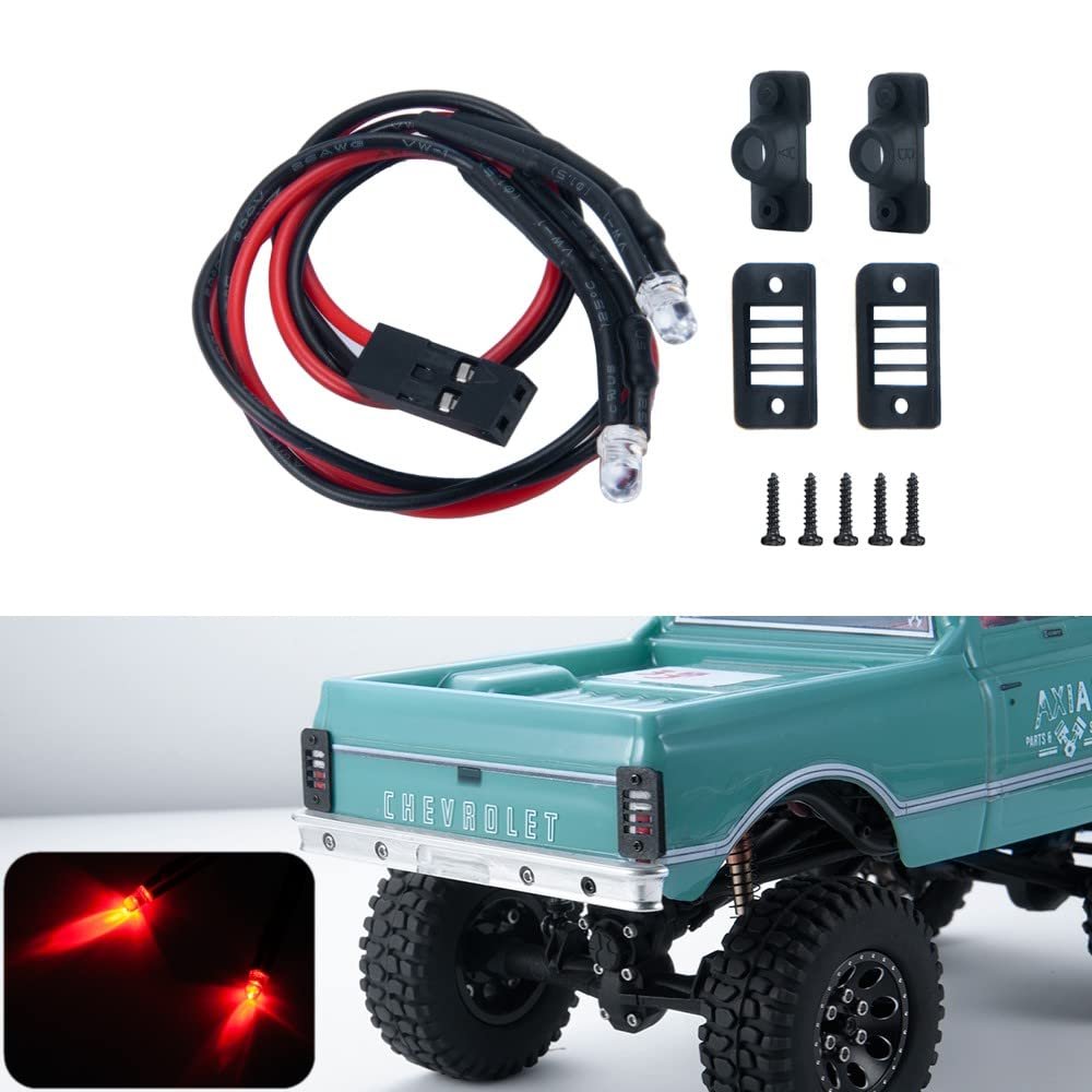 RC 1/24th Rear Light Lamp Red LED Taillight Set for Axial SCX24 C10 AXI00001 RC Crawler Car Upgrades