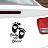 Vesvory 2pcs Cute Baby on Board Sticker Baby on Board Warning Signs Safety 1st Baby on Board Sign Baby on Board Feet Sticker for Cars Baby in Car Stickers Kids On Board Car Sticker (Reflective Black) view 1