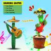 Bighaki808 Dancing Talking Cactus Toys, Talking Sunny Cactus Toy Electronic Plush Toy Singing, Record & Repeating What You Say with 120 English Songs and LED Lighting for Home Decor (Guitar) view 3