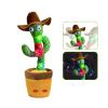 Bighaki808 Dancing Cactus, Talking Cactus Toy, Repeats What You Say Electronic Dancing Toy with Lighting Recording Mimicking CactusToy, Electronic Plush Singing Baby Toy for Kids (Cowboy) view 1