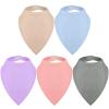 Janmercy 5 Pack Adult Drool Bandana Bibs Soft Large Absorbent Bibs Set for Special Needs Waterproof, Kids 4+ Years, Teens, Men Women(Cream. Blue, Purple, Pink, Gray.) view 1