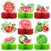 9 Pcs Watermelon Party Decorations Summer Fruit Honeycomb Centerpiece Supplies 3D Watermelon Birthday Table Decorations for Baby Shower Summer Photo Props view 1