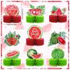 9 Pcs Watermelon Party Decorations Summer Fruit Honeycomb Centerpiece Supplies 3D Watermelon Birthday Table Decorations for Baby Shower Summer Photo Props view 2
