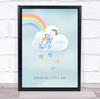 Rainbow Cloud Baby Girl Green Dream Big Little One Children's Wall Art Print view 1