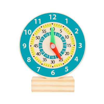 NUOBESTY Wood Number Learning Clock Montessori Teaching Time Clock Toys Early Education Math Wooden Teaching for Classroom Early Learning