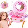 Portable Princess Vanity with Real Mirror, Toddler Makeup Vanity & Styling Tools, Lights and Sounds, Girls Toys Gifts for 3-12 Year Old Kids Birthday Gift view 1