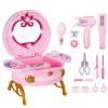 Portable Princess Vanity with Real Mirror, Toddler Makeup Vanity & Styling Tools, Lights and Sounds, Girls Toys Gifts for 3-12 Year Old Kids Birthday Gift view 3