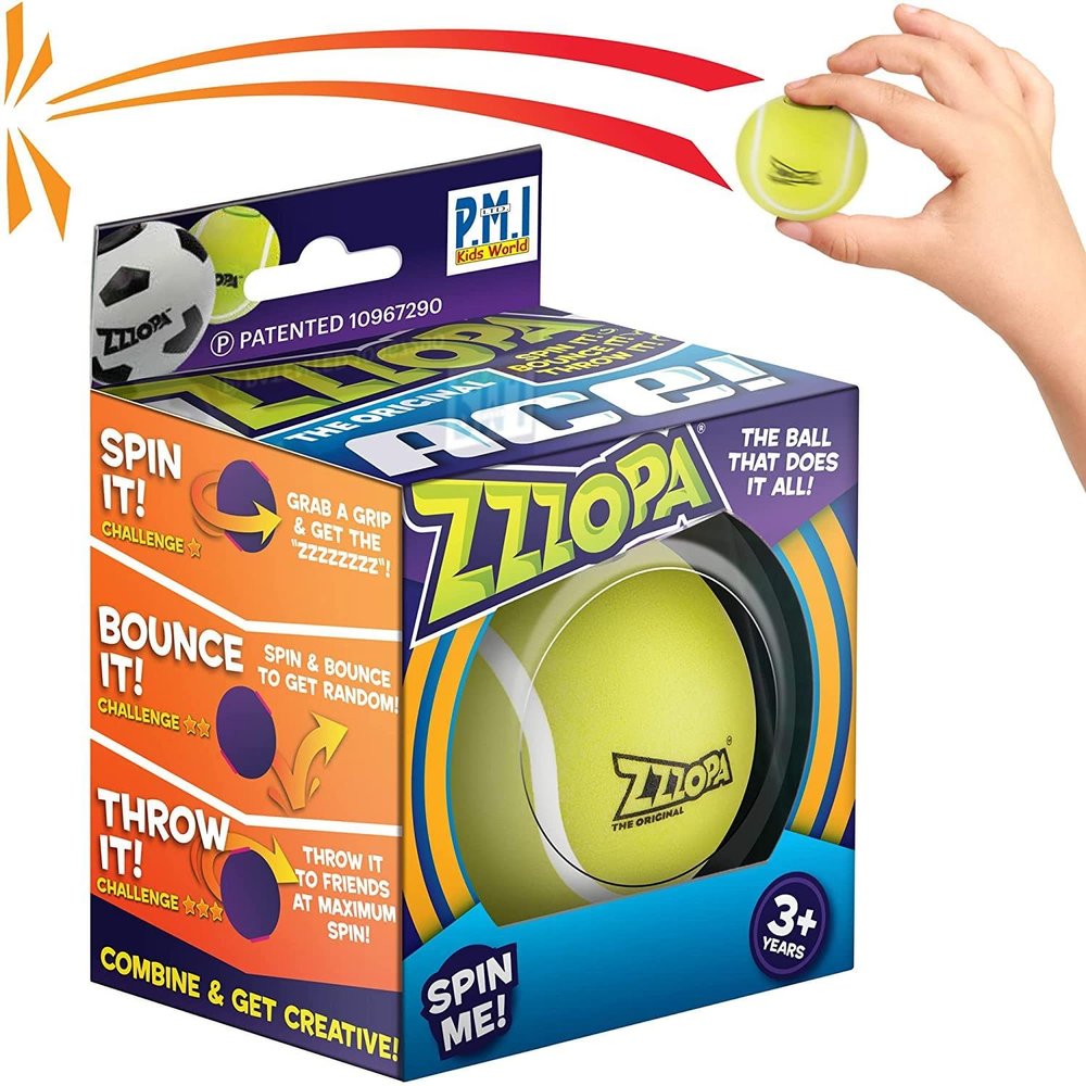 Original ZZZOPA Fidget Balls: ACE! Fidget Stress Ball from Fun Collection | Fidget Toys for Kids: Spin it, Bounce it, Throw it! | 1/20 Collectibles | 6 cm | Fidget Stress Ball Kids Toys by P.M.I.