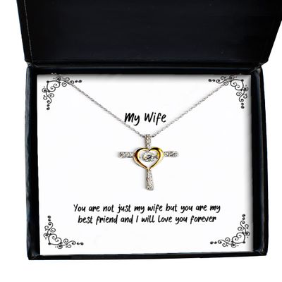 MIPOMALL Inappropriate Wife, You are not just My Wife but You are My Best Friend and I Will, Joke Christmas Cross Dancing Necklace from Wife
