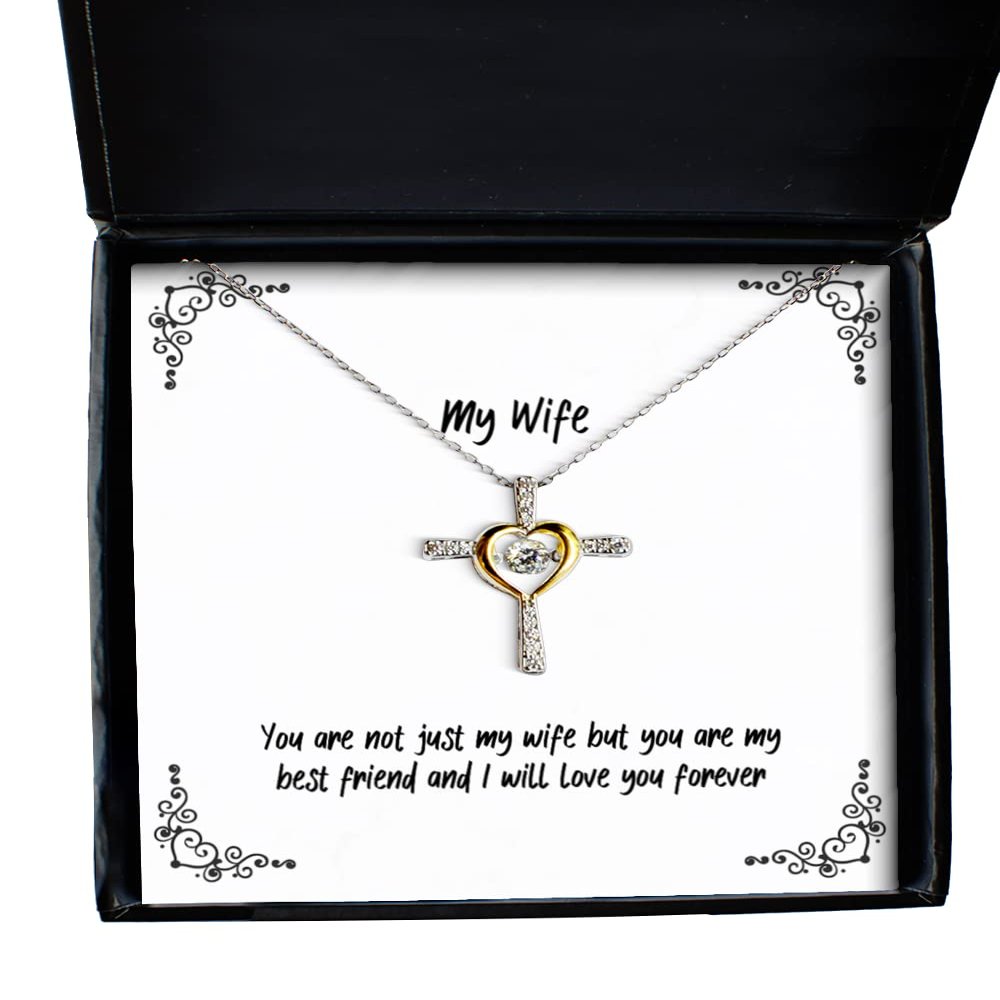 MIPOMALL Inappropriate Wife, You are not just My Wife but You are My Best Friend and I Will, Joke Christmas Cross Dancing Necklace from Wife