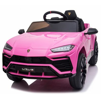 YOFE Electric Ride On Car for Kids, 12V Licenced Lamborghini Kids Electric Vehicles with Remote Control, AUX, Spring Suspension, Music, LED Lights, USB Port, Foot Pedal (Pink)