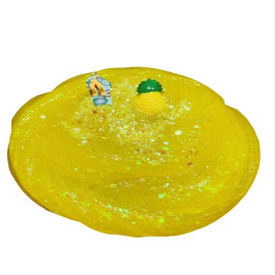 BIKINI BOTTOM SUNSHINE, Our fabulous jelly slime in bright yellow, scented in pineapple soda, with Squarepants glitter that is absolutely stunning, filled with pops and clicks galore, Enjoy.