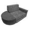 Mod Blox 5 Piece Soft Furniture Playset Modular Microsuede Cover Set for Foam Play Couch for Creative Kids (Dark Gray) view 2
