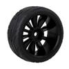 Mxfans 4 Pieces RC1:10 Rubber Tyres with Plastic Rims Black Kit for On Road Car view 3