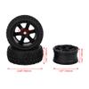Mxfans 4 Pieces RC1:10 Rubber Tyres with Plastic Rims Black Kit for On Road Car view 4