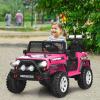 OLAKIDS Kids Ride on Truck, 2 Seater 12V Electric Vehicle with Remote Control, Toddler Battery Powered Toy Car with 2 Speeds Rocking Function Spring Suspension Bluetooth USB AUX Music view 2