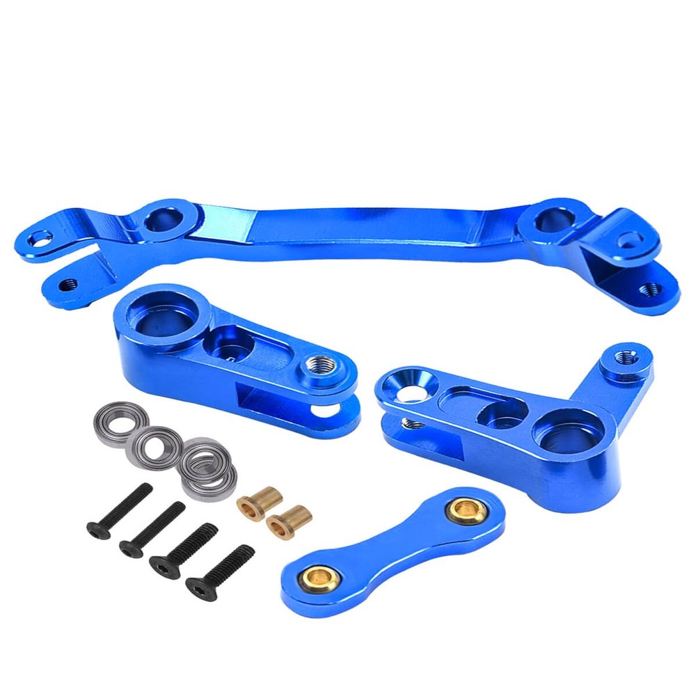 Aluminum Steering Parts Set Upgrades Parts for 1/10 Senton/Granite/Big Rock/Typhon 4X4 3S BLX,Outcast/Kraton 4x4 4S BLX,ARRCat Steering Bellcrank and Steering Link,Replaces AR340132,Blue