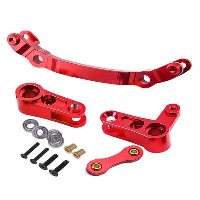 Aluminum Steering Parts Set Upgrades Parts for 1/10 Senton/Granite/Big Rock/Typhon 4X4 3S BLX,Outcast/Kraton 4x4 4S BLX,ARRCat Steering Bellcrank and Steering Link,Replaces AR340132,Red