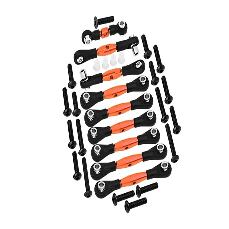 GPM Upgrades Aluminum Tie Rods for 1/10 4WD Ford GT 4-Tec 2.0 (83056-4) & 1/10 4WD 4-Tec 3.0 (93054-4) RC Cars (Orange)