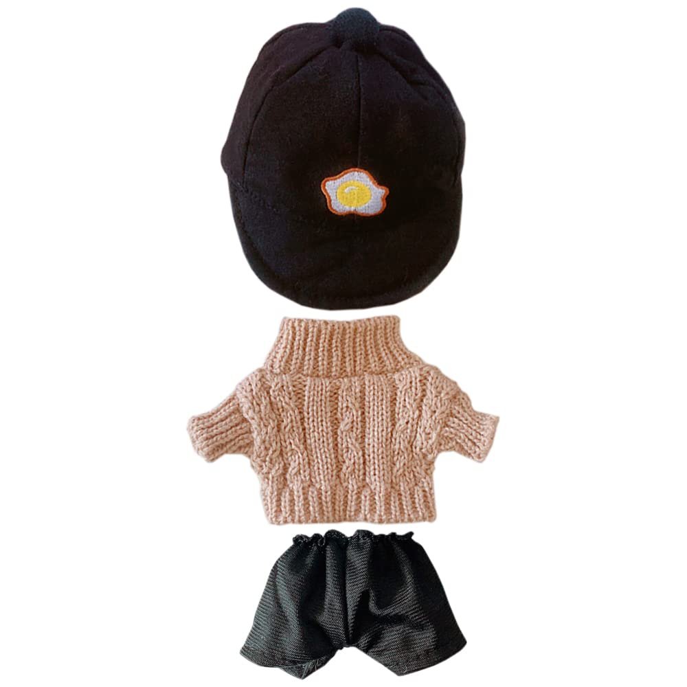 niannyyhouse Egg Cap Sweater Pants 3-Piece Set Dress Up 7.8in20cm Plush Doll Clothes Accessories